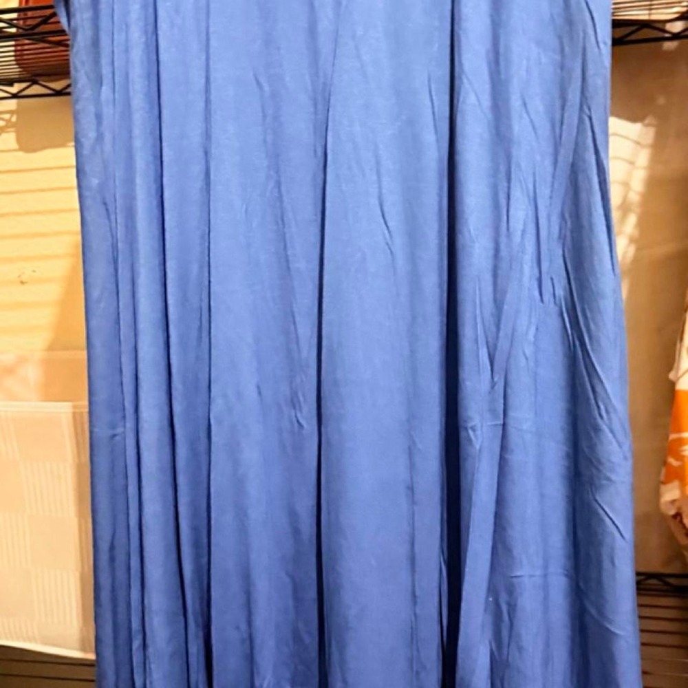 Azules Denim Blue High-Low Ruffle Maxi Skirt - Picture 4 of 5